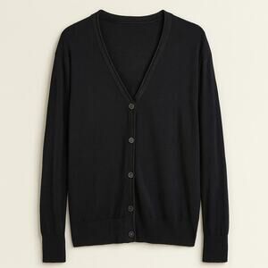 T Alexander Wang Wool-Silk Blend V-Neck Button Up Cardigan Sweater Black M